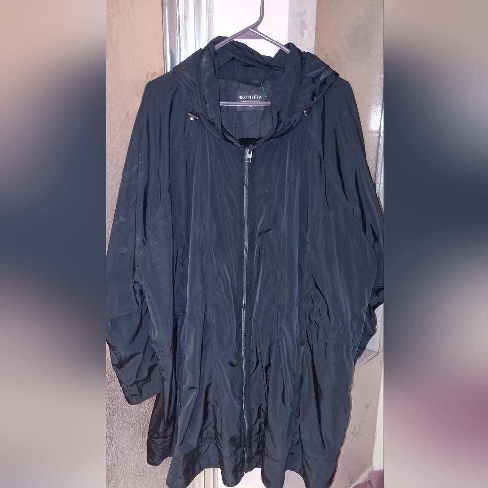 Athleta Black Windbreaker Rain Jacket 3x Womens Lightweight